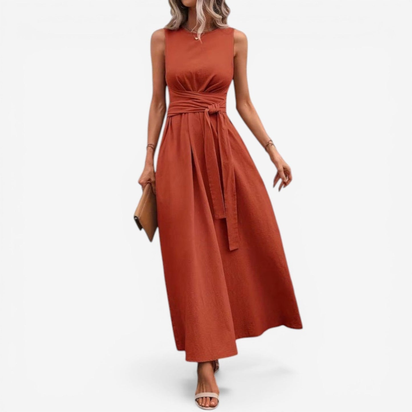 Tilina | Sleeveless Tie Waist Maxi Dress