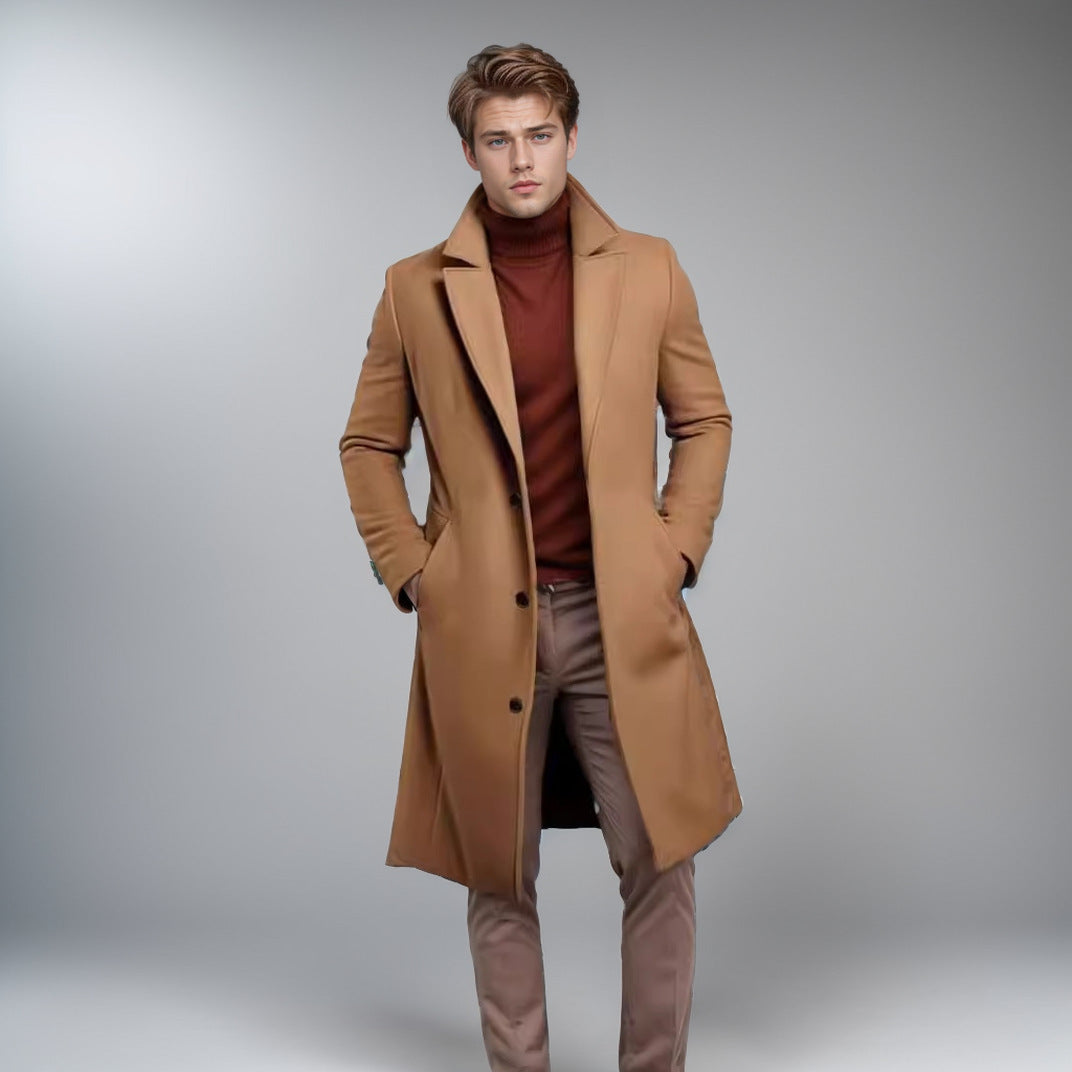 Grahame | Longline Coat with Notched Lapels