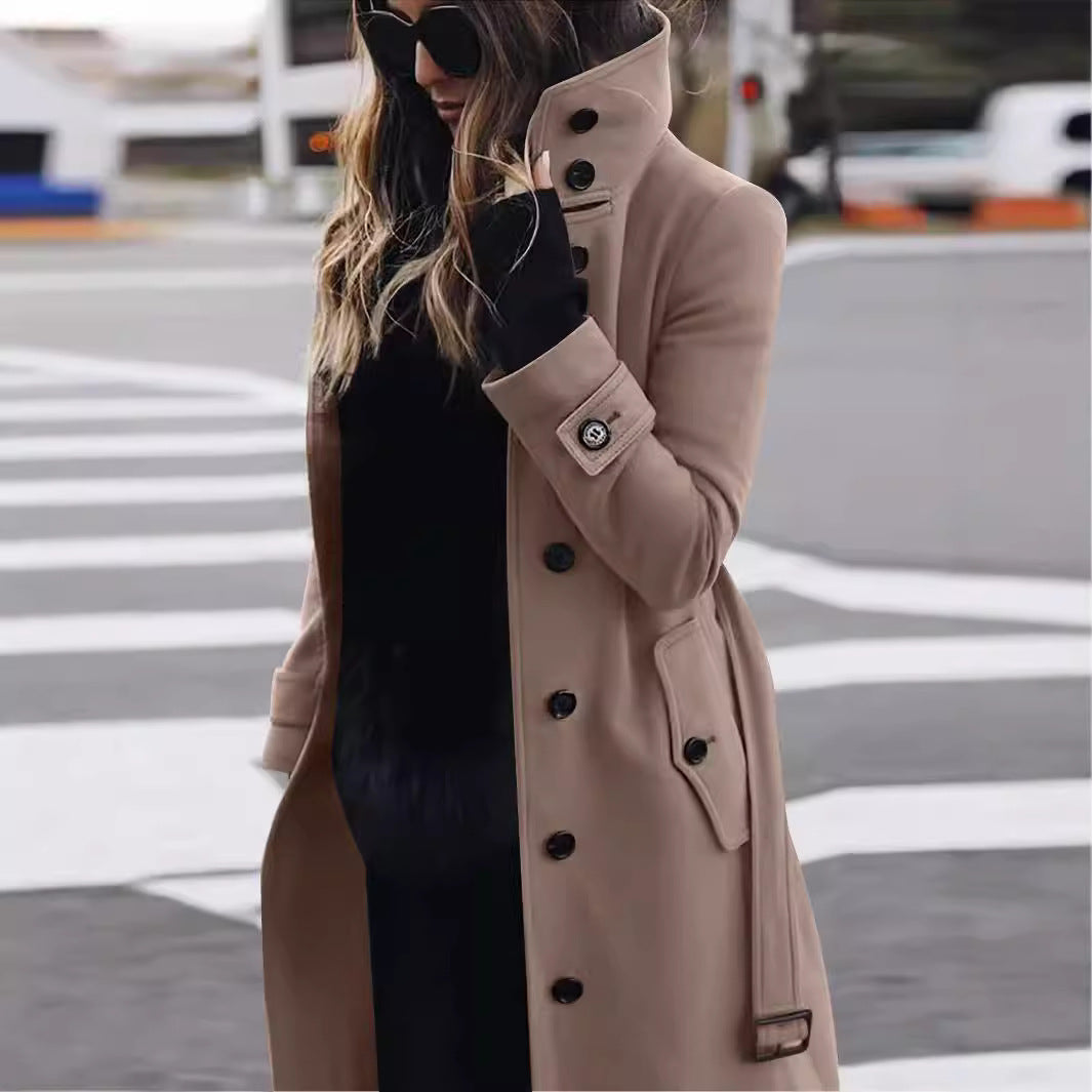 Loraana | Classic Wool Coat with Button Closure