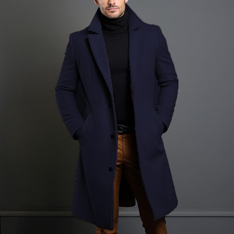 Grahame | Longline Coat with Notched Lapels