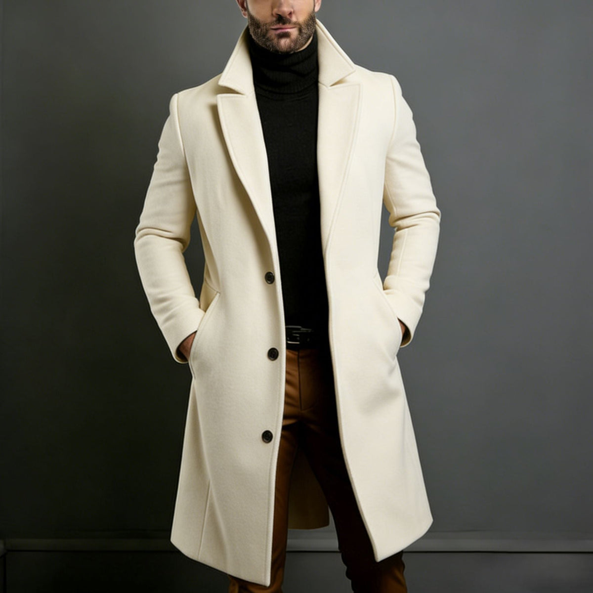 Grahame | Longline Coat with Notched Lapels
