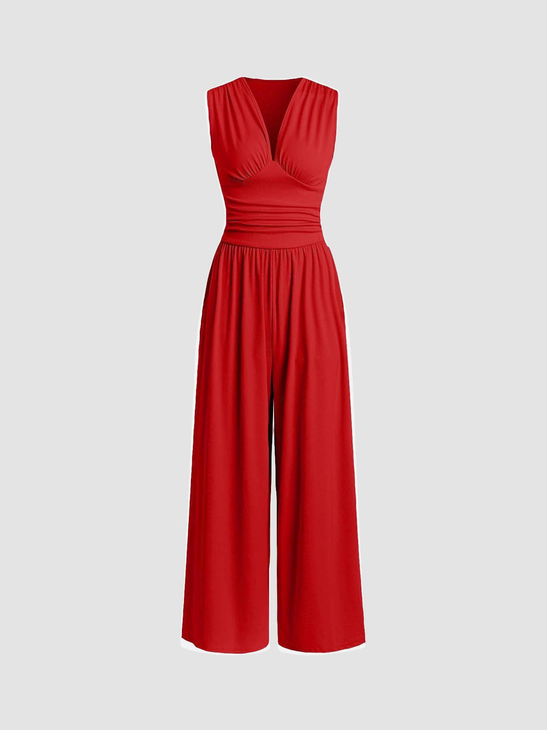Donna | Jumpsuit Sleeveless V Neck Wide Leg
