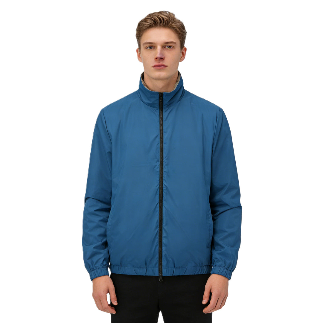 Donald | Jacket Black Zip Front Red Collar