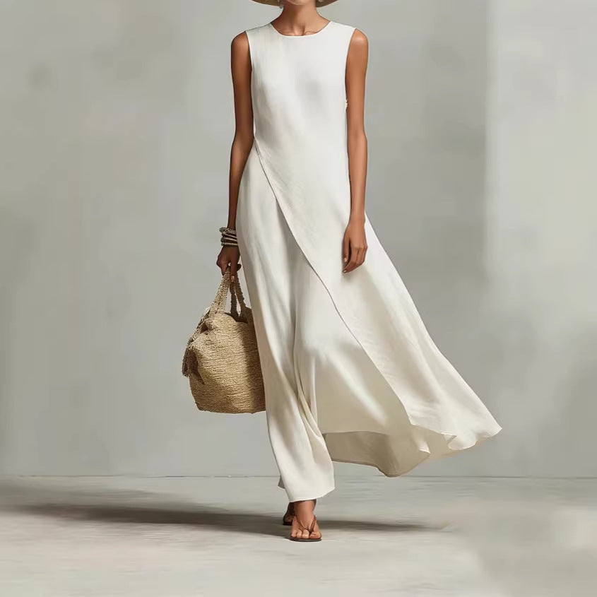 Hishina | Sleeveless Round Neck Maxi Dress