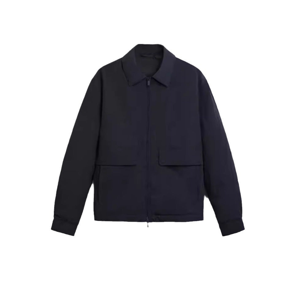 Darryl | Jacket Navy Collared Zip Front Pockets