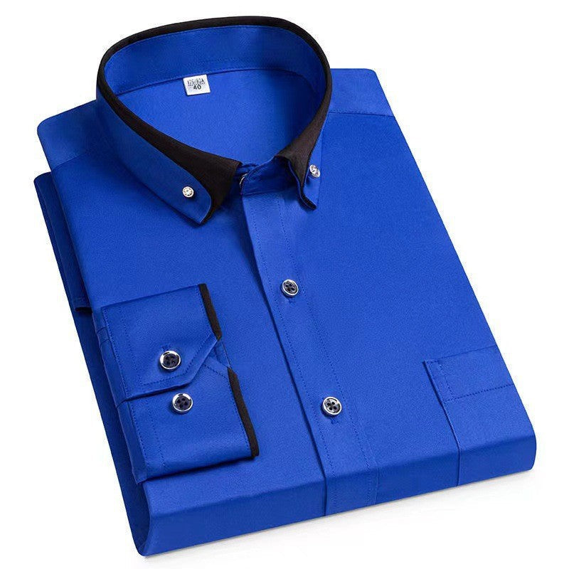 Abram | Long Sleeve Contrast Collar Button Shirt