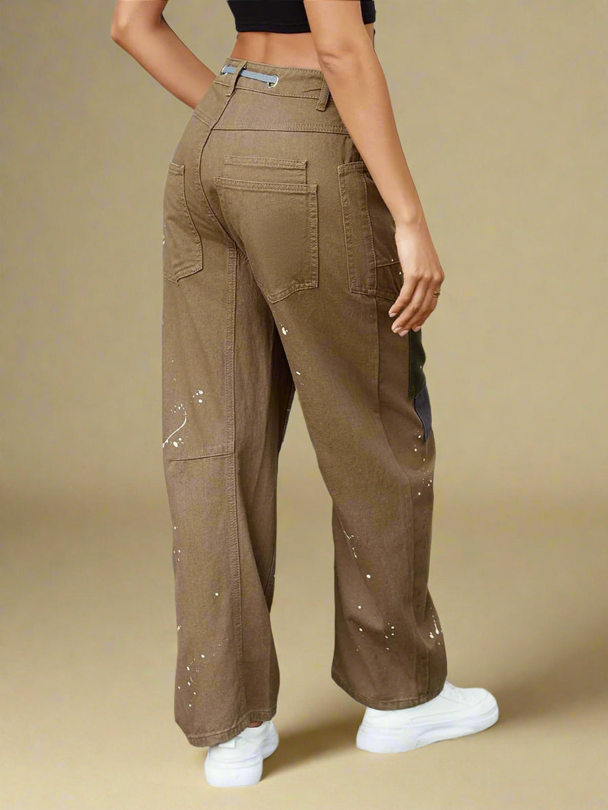 Felixa | Wide Leg Patchwork Drawstring Pants