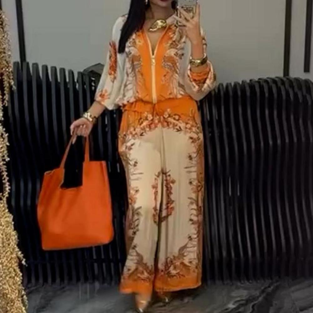 Sunmi | Floral Print Zip Front Two Piece Set