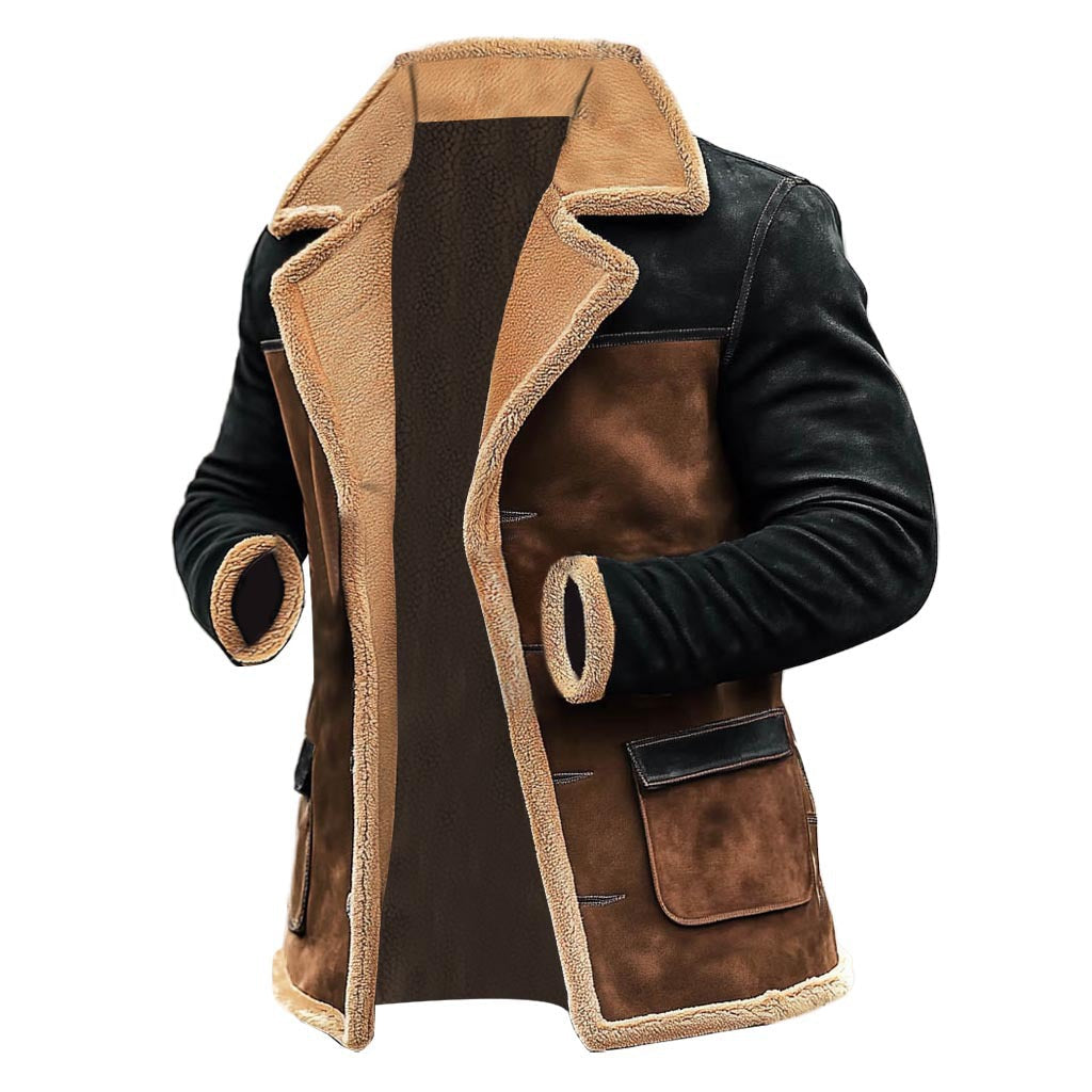 Nelson | Jacket Brown and Black with Tan Trim