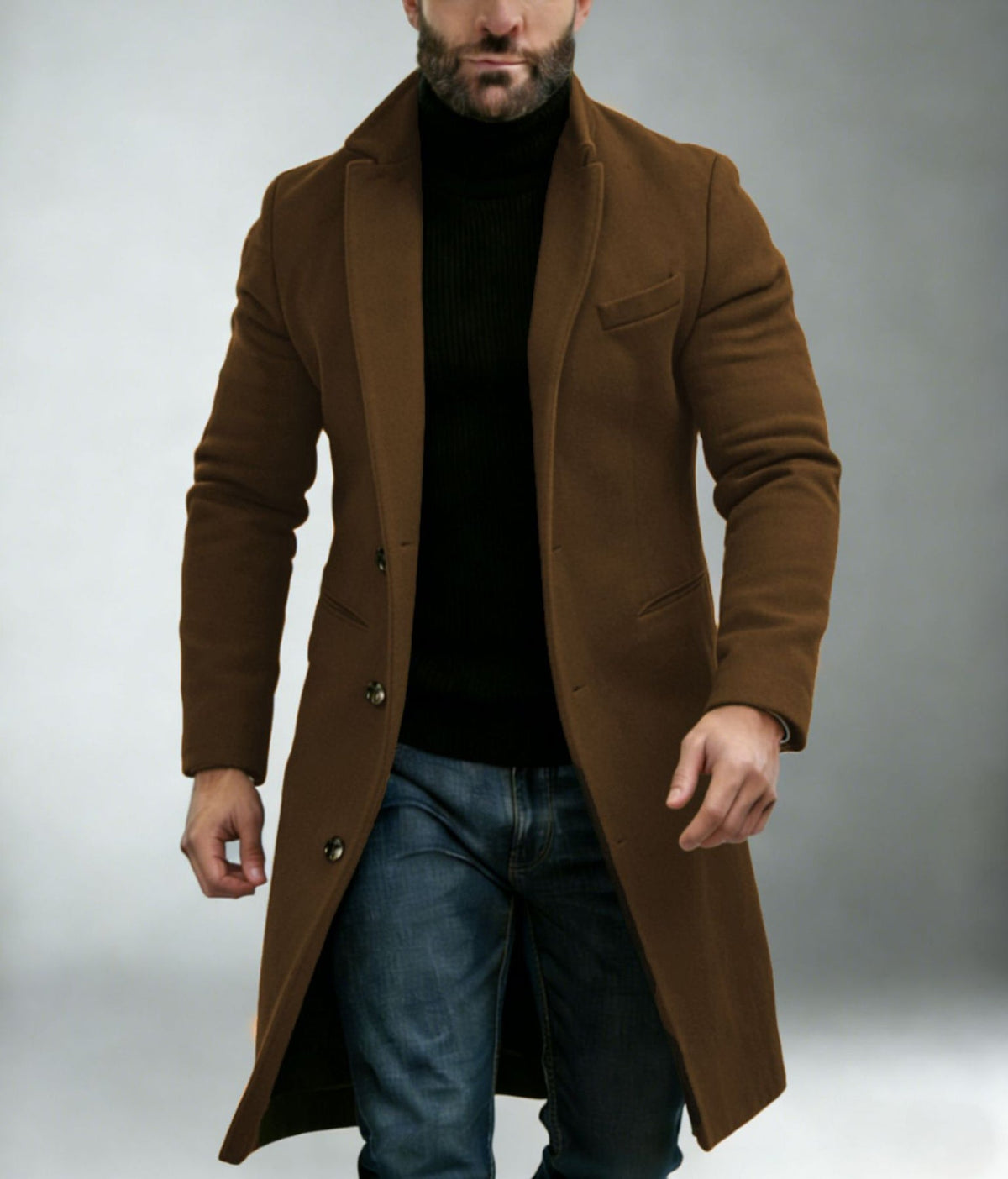 Grahame | Longline Coat with Notched Lapels