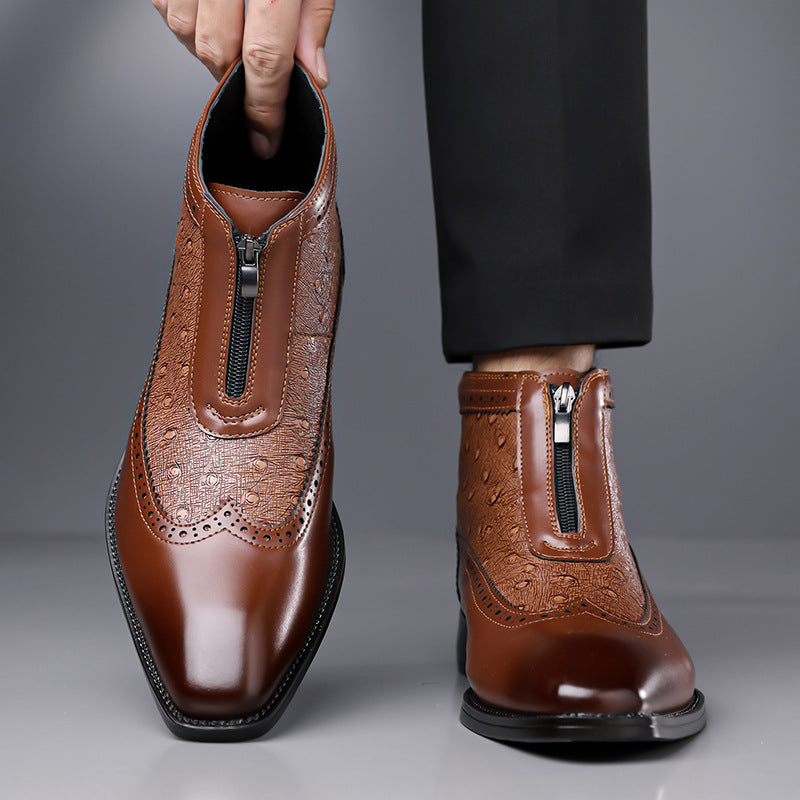 Butler - Zipper Dress Boots Square Toe Ankle Boots