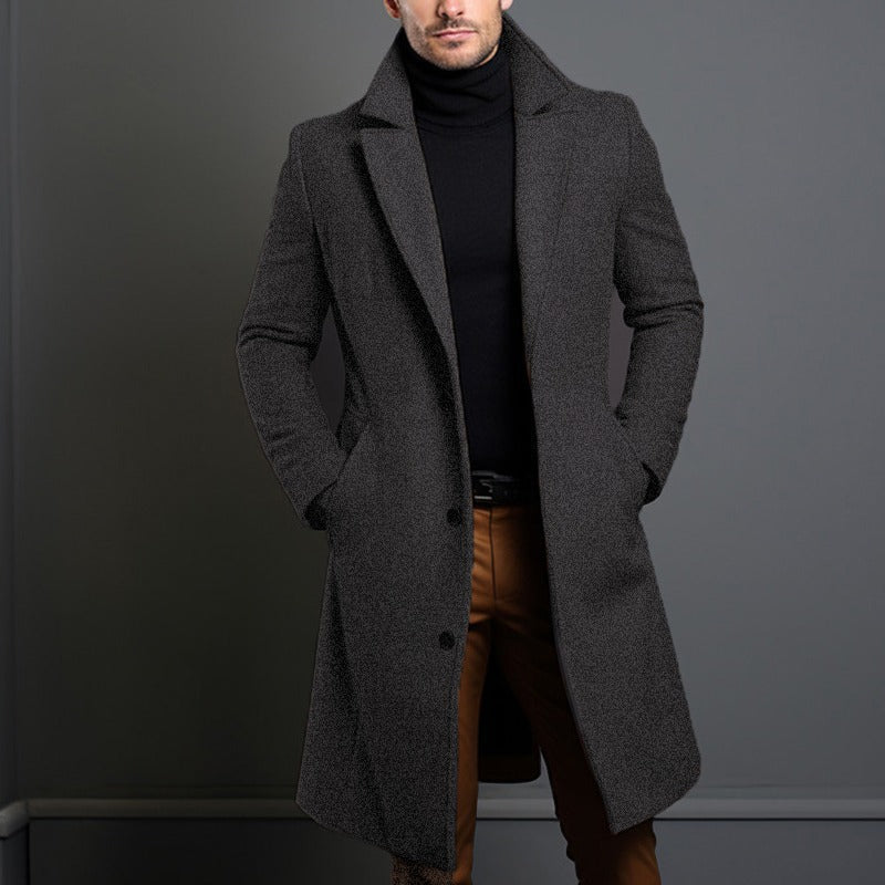 Grahame | Longline Coat with Notched Lapels
