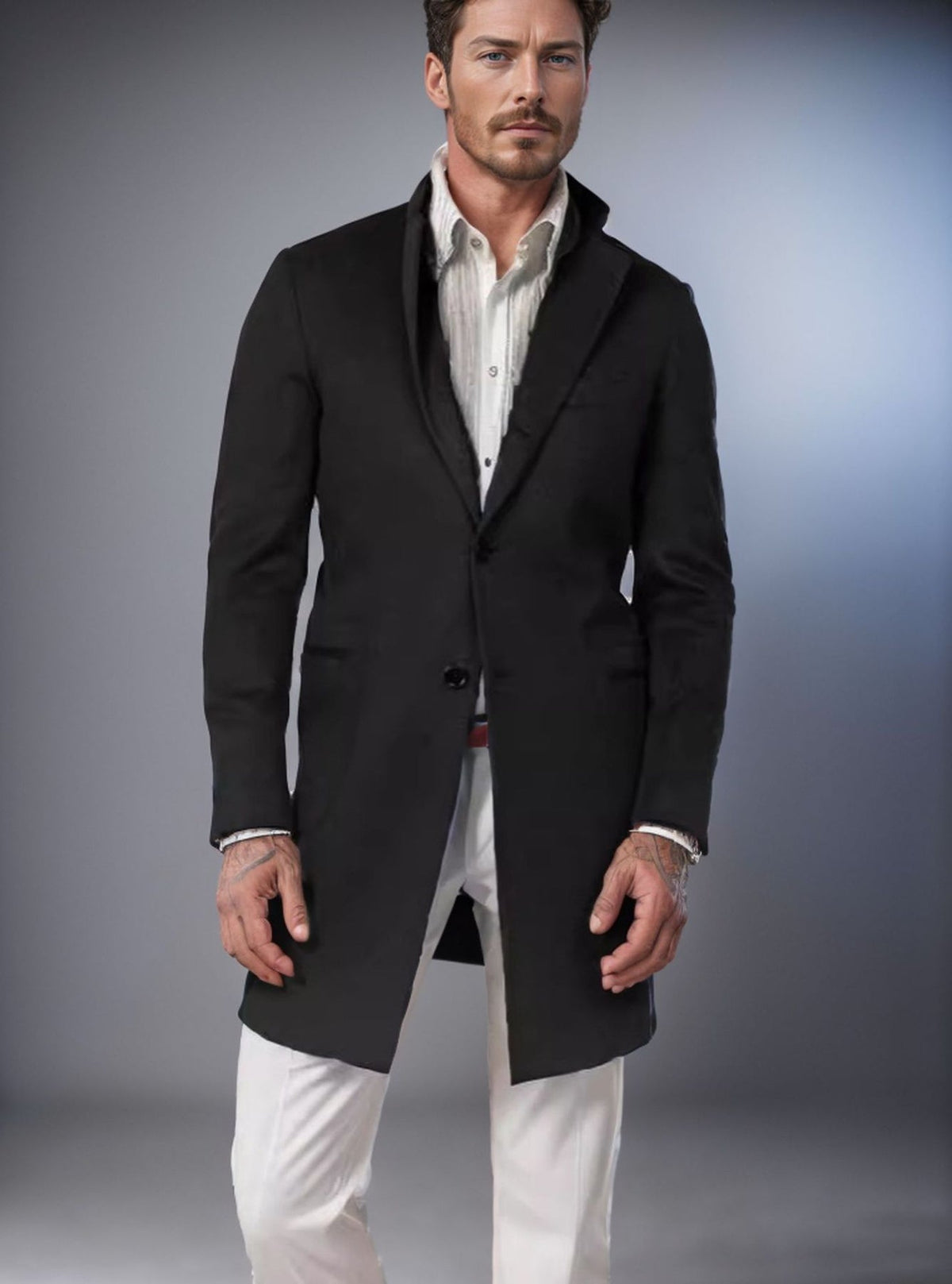 Grahame | Longline Coat with Notched Lapels
