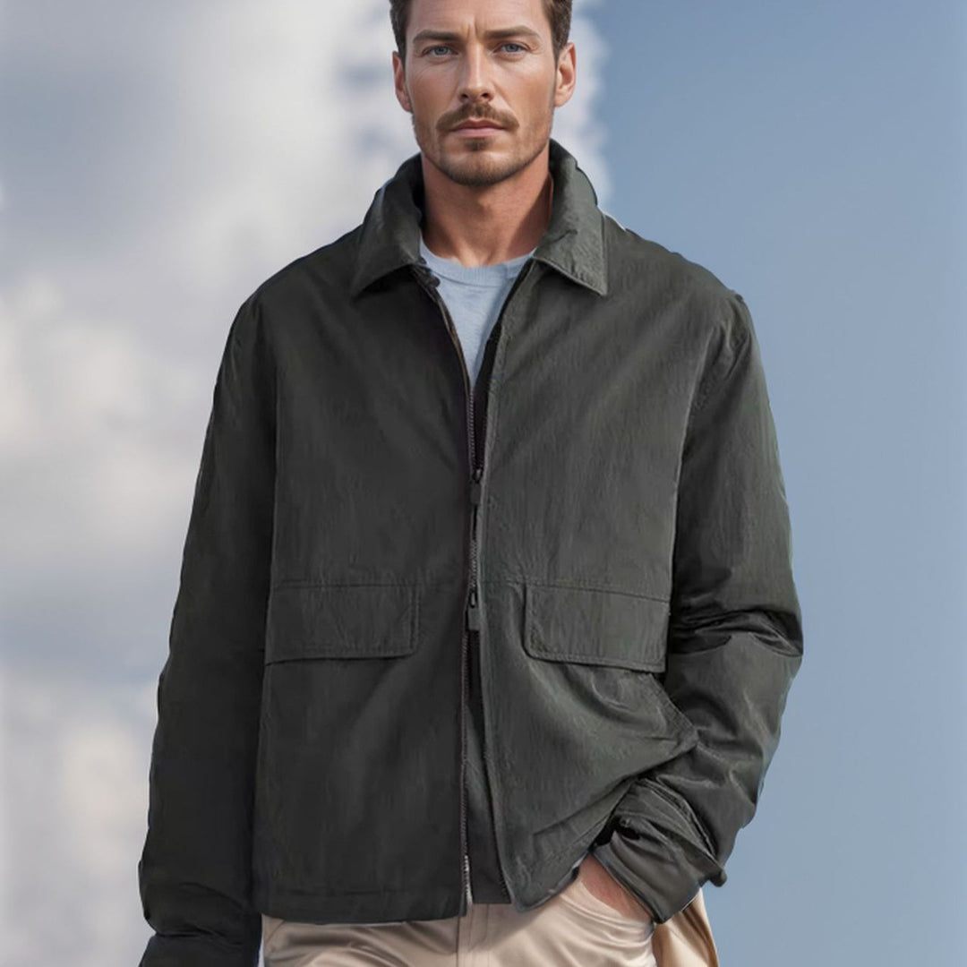 Darryl | Jacket Navy Collared Zip Front Pockets