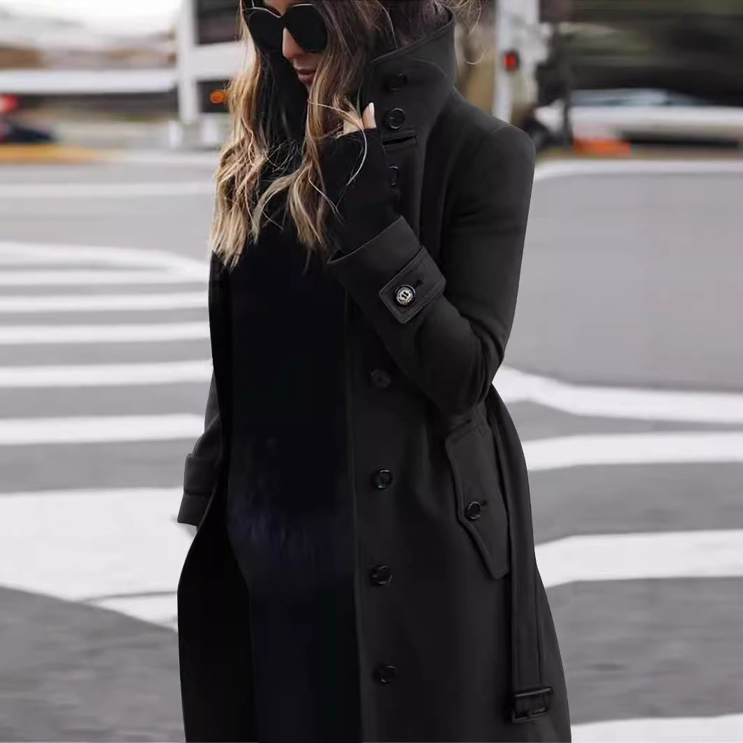 Loraana | Classic Wool Coat with Button Closure