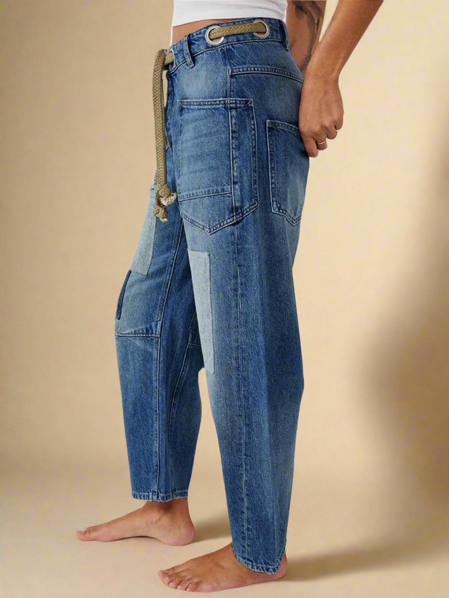 Felixa | Wide Leg Patchwork Drawstring Pants