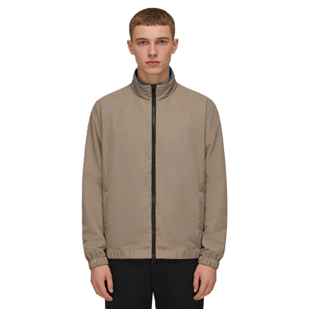 Donald | Jacket Black Zip Front Red Collar