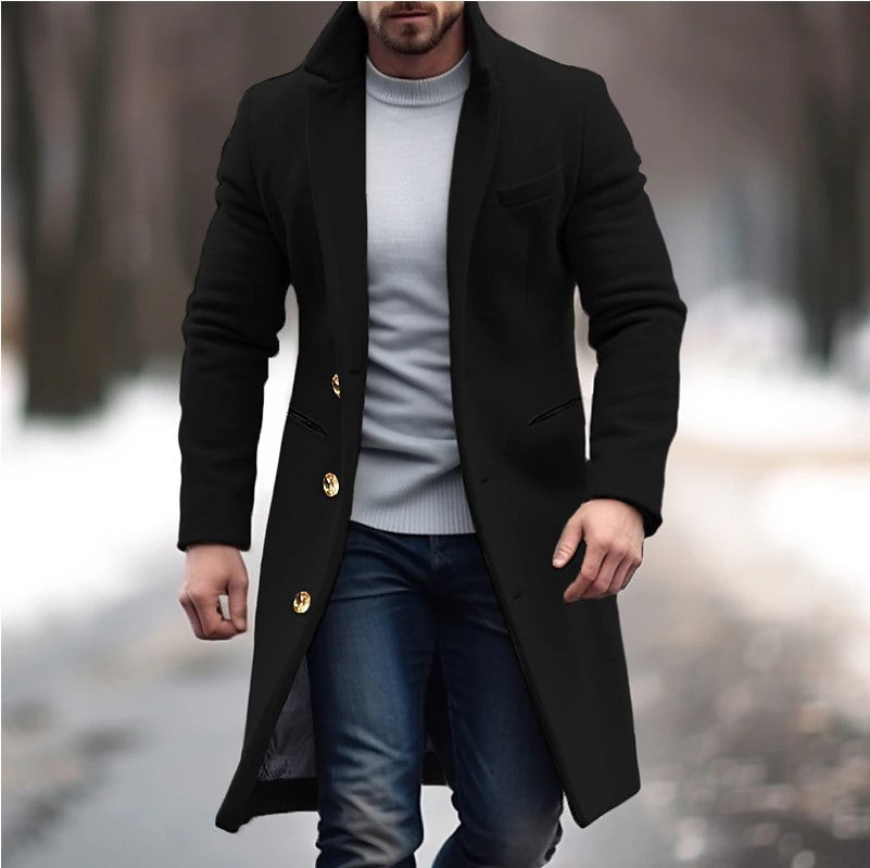Grahame | Longline Coat with Notched Lapels