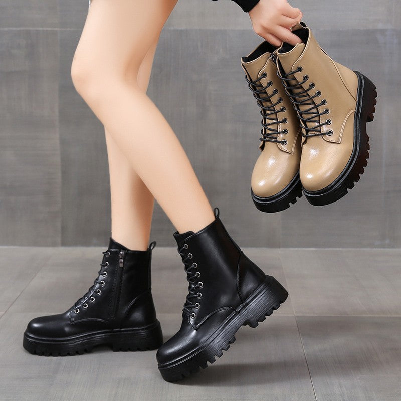 Angela | Ankle Boots with Laces and Lugged Soles