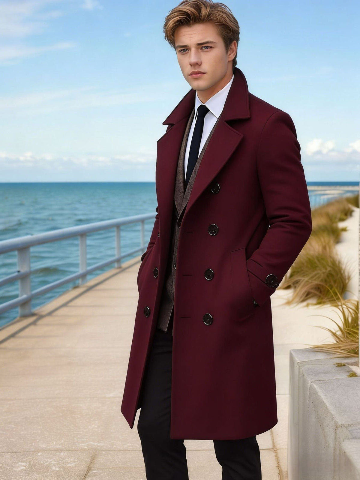 Grahame | Longline Coat with Notched Lapels