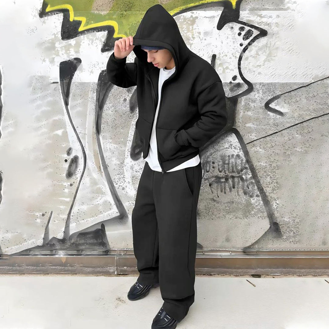 Gertrude | Hoodie and Pants Set with Zip Front