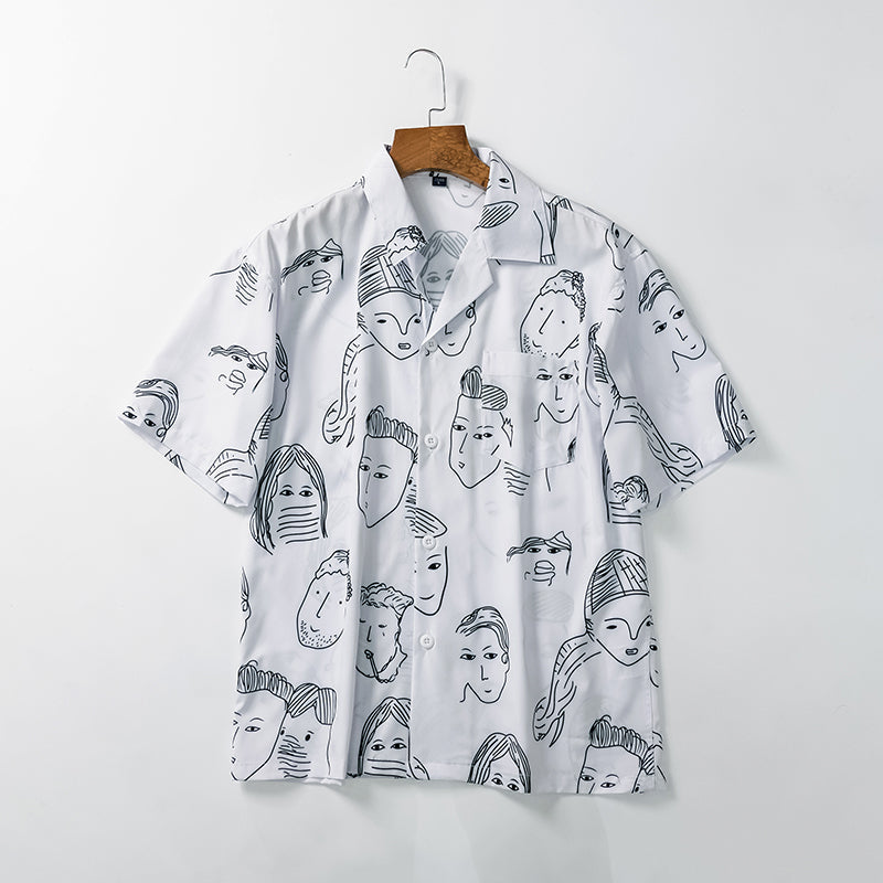 Bertrend | Abstract Print Short Sleeve Shirt