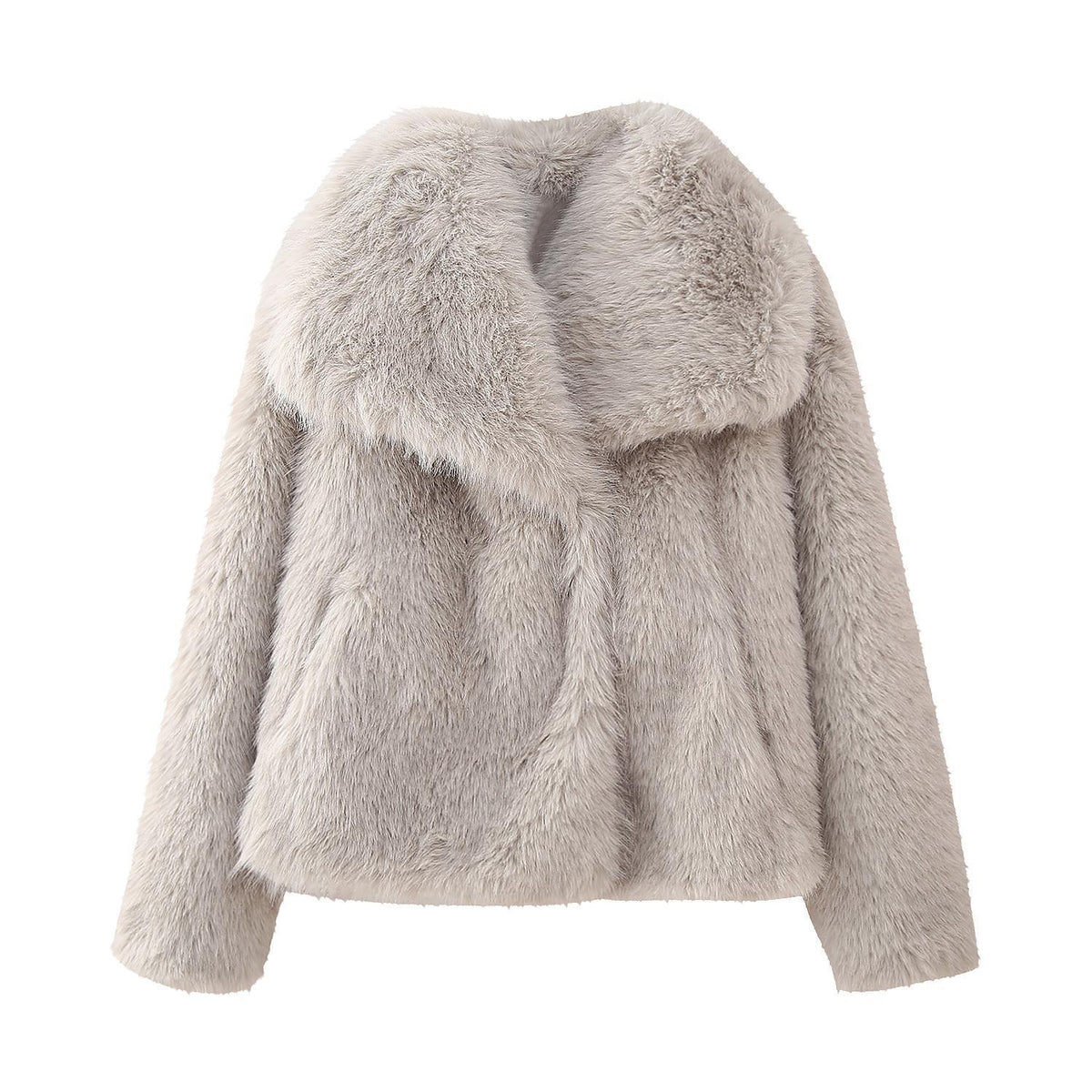 Nicky | Jacket Black Plush Cropped Long Sleeve Collar