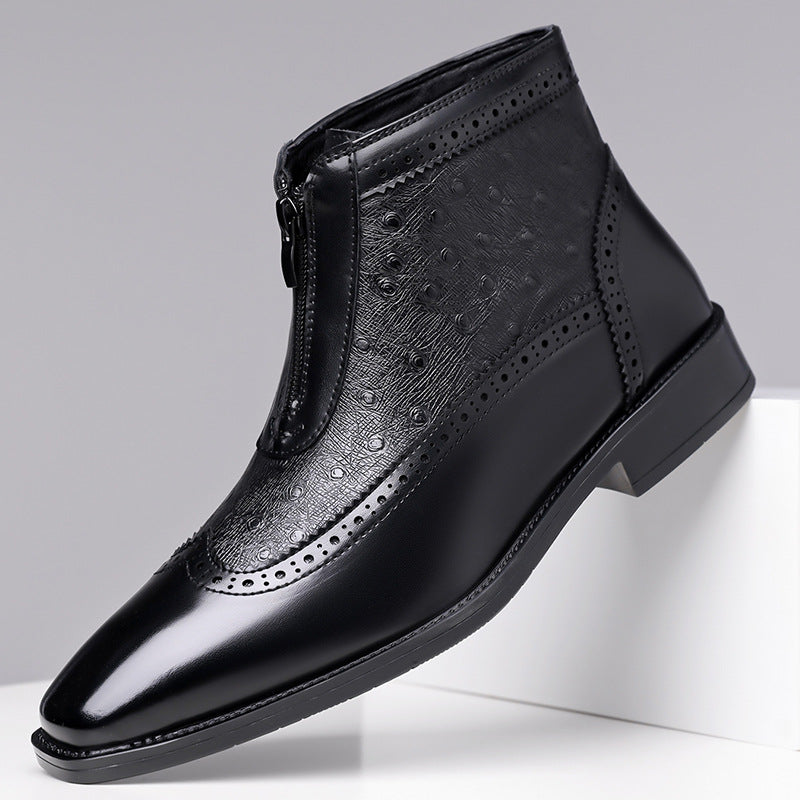 Butler - Zipper Dress Boots Square Toe Ankle Boots
