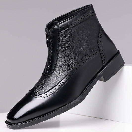 Butler - Zipper Dress Boots Square Toe Ankle Boots