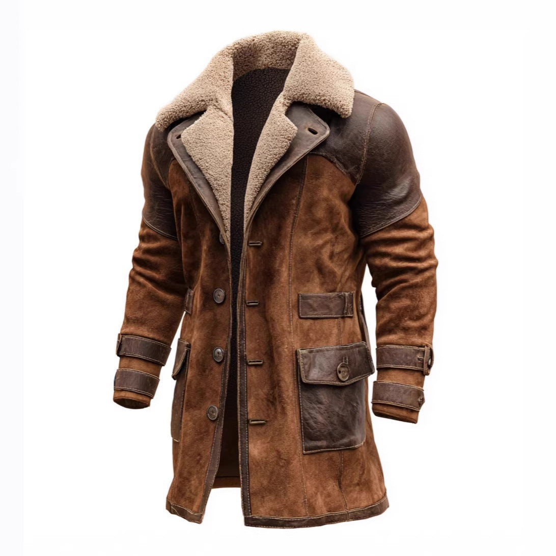Andreas | Brown Coat with Plush Collar
