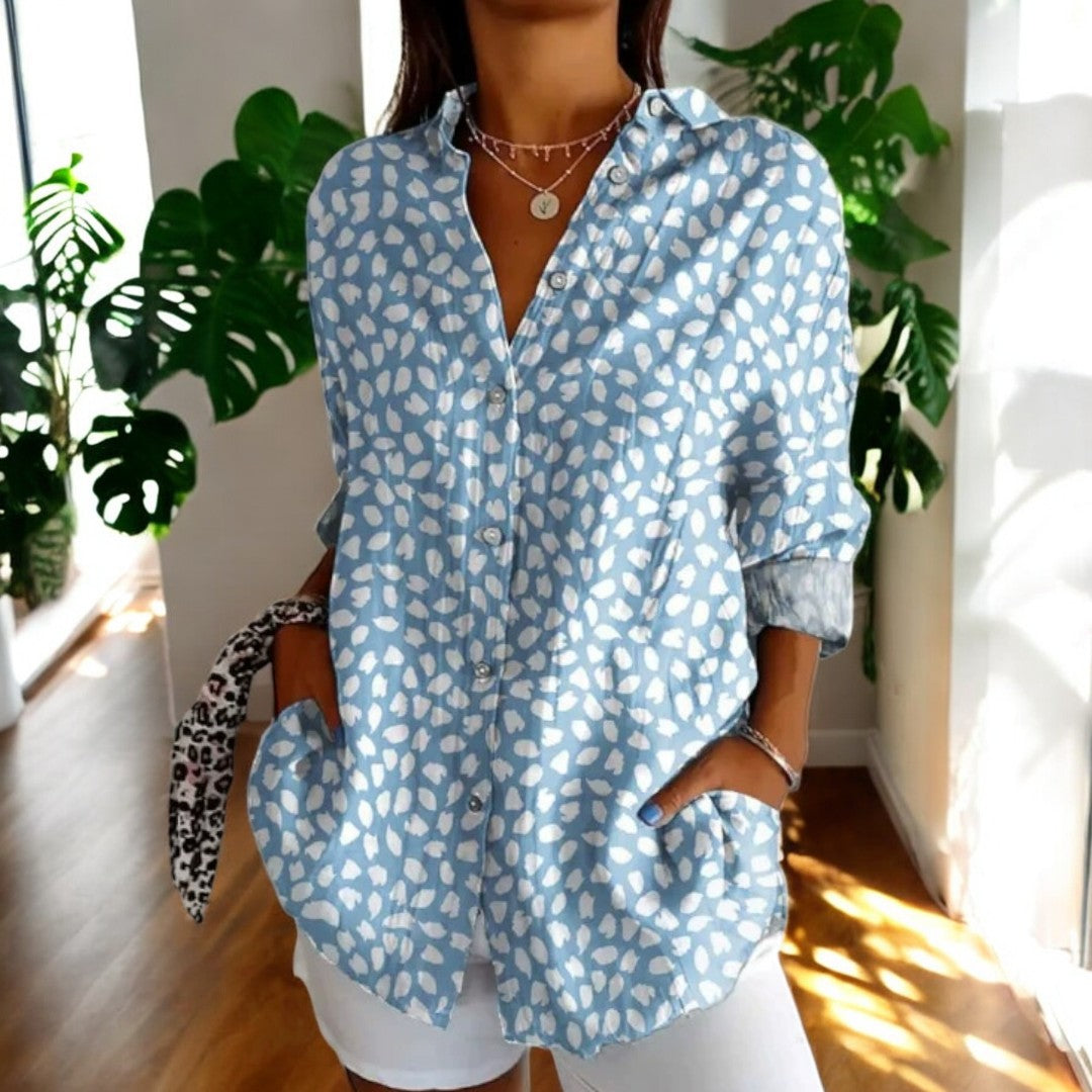 Elira | Floral Print Long Sleeve Button Shirt