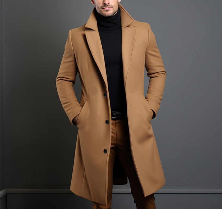 Grahame | Longline Coat with Notched Lapels
