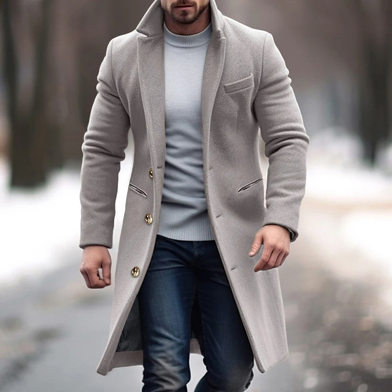 Grahame | Longline Coat with Notched Lapels