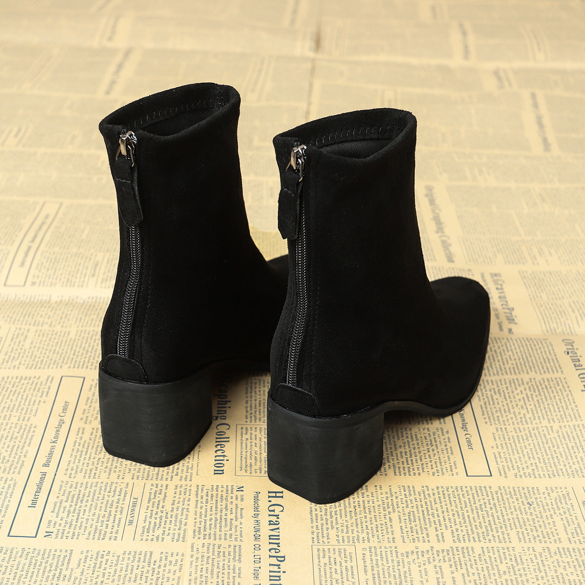 Sheley - Block Heel Suede Ankle Boots