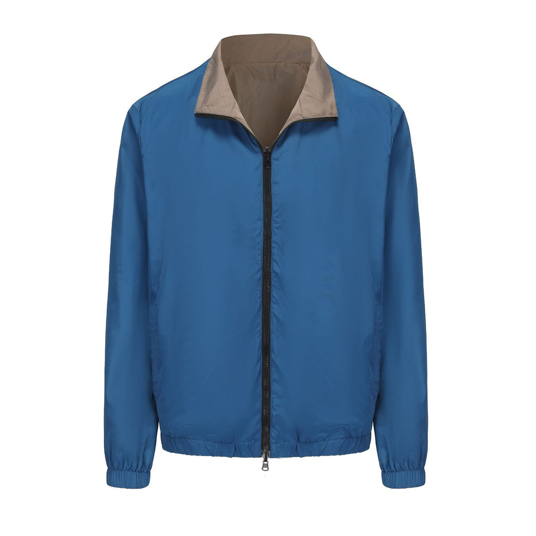 Donald | Jacket Black Zip Front Red Collar