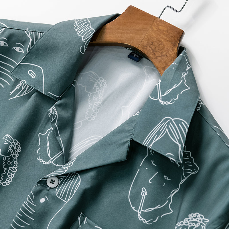 Bertrend | Abstract Print Short Sleeve Shirt