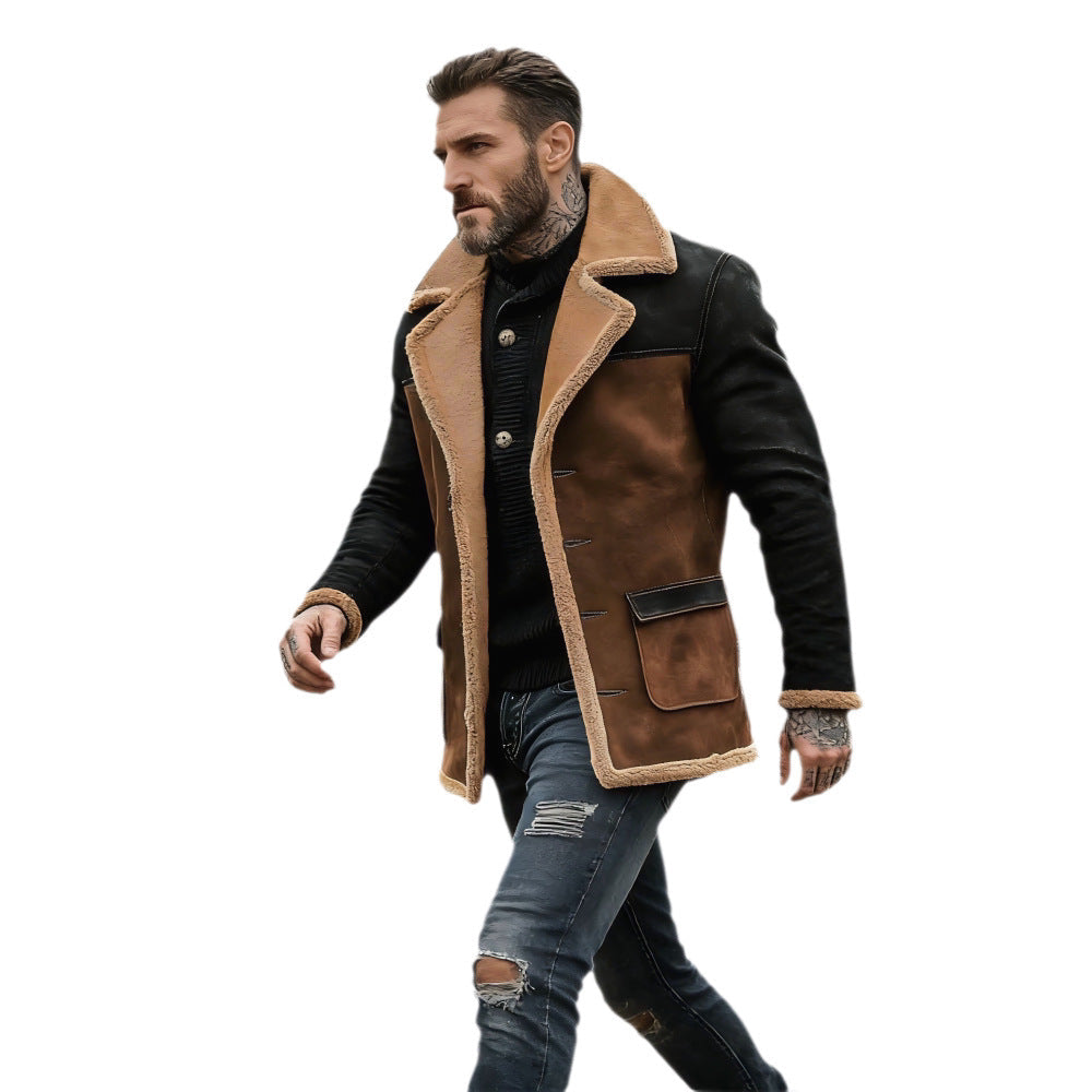 Nelson | Jacket Brown and Black with Tan Trim