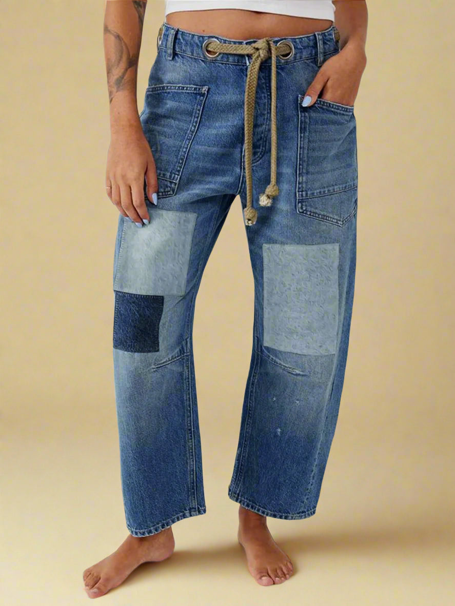 Felixa | Wide Leg Patchwork Drawstring Pants