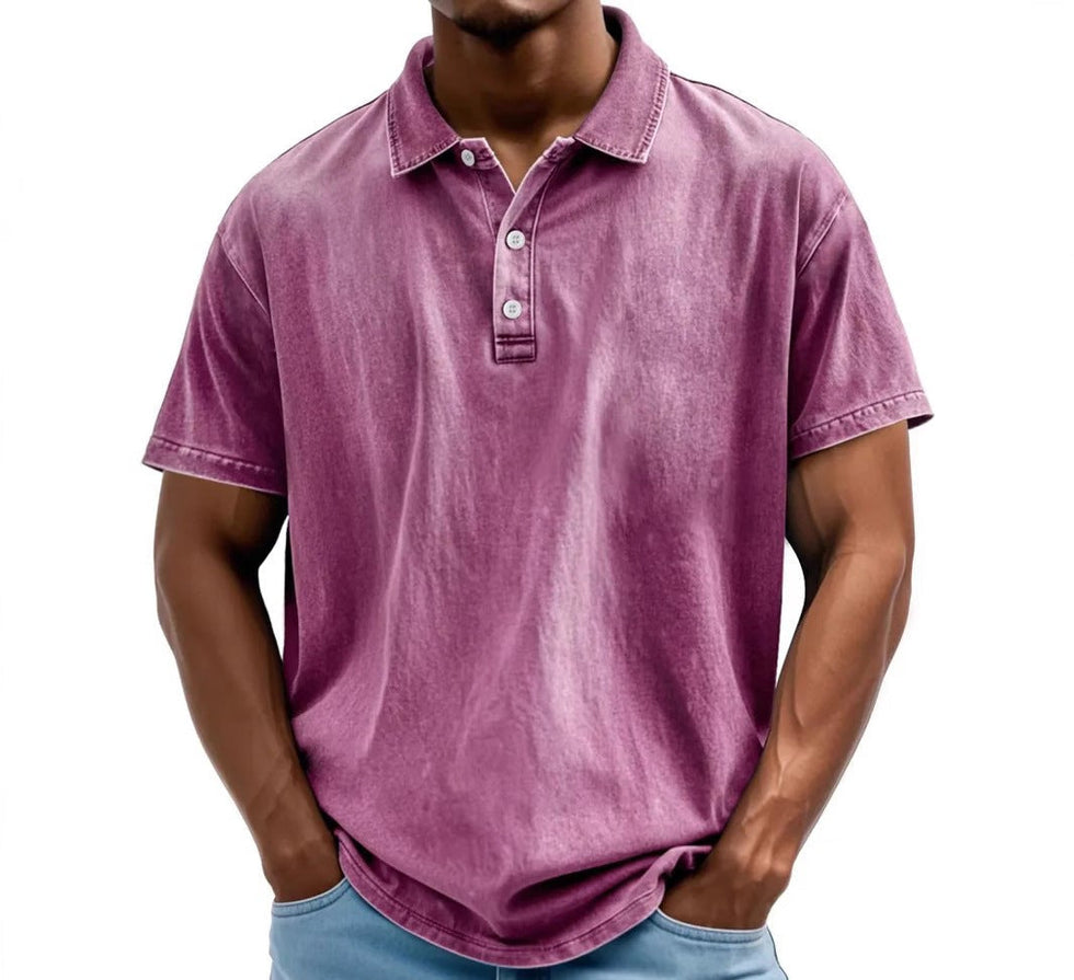 Kasun | Washed Short Sleeve Relaxed Polo Shirt