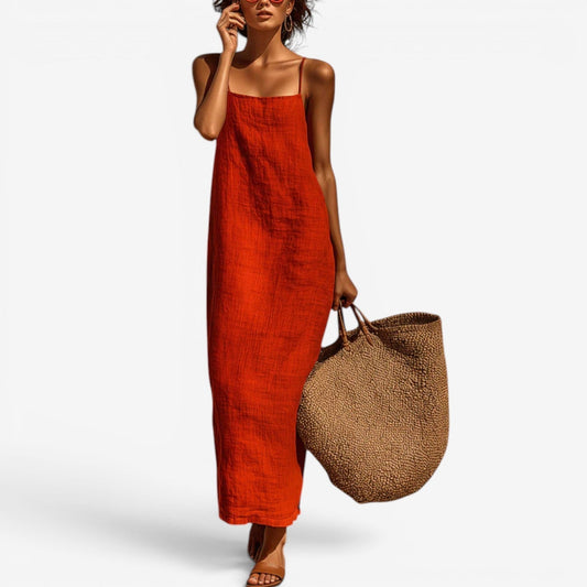 Sadia | Sleeveless Straight Maxi Slip Dress