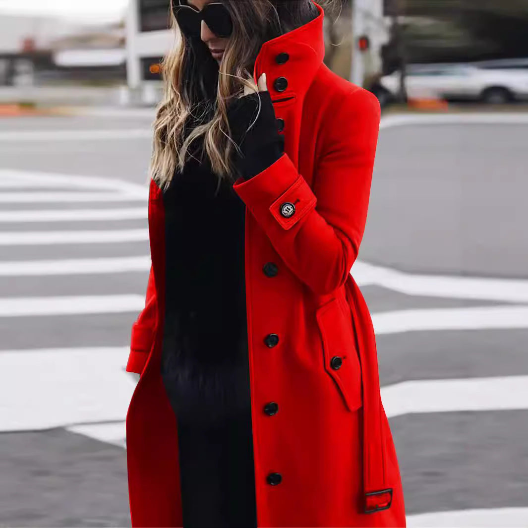Loraana | Classic Wool Coat with Button Closure