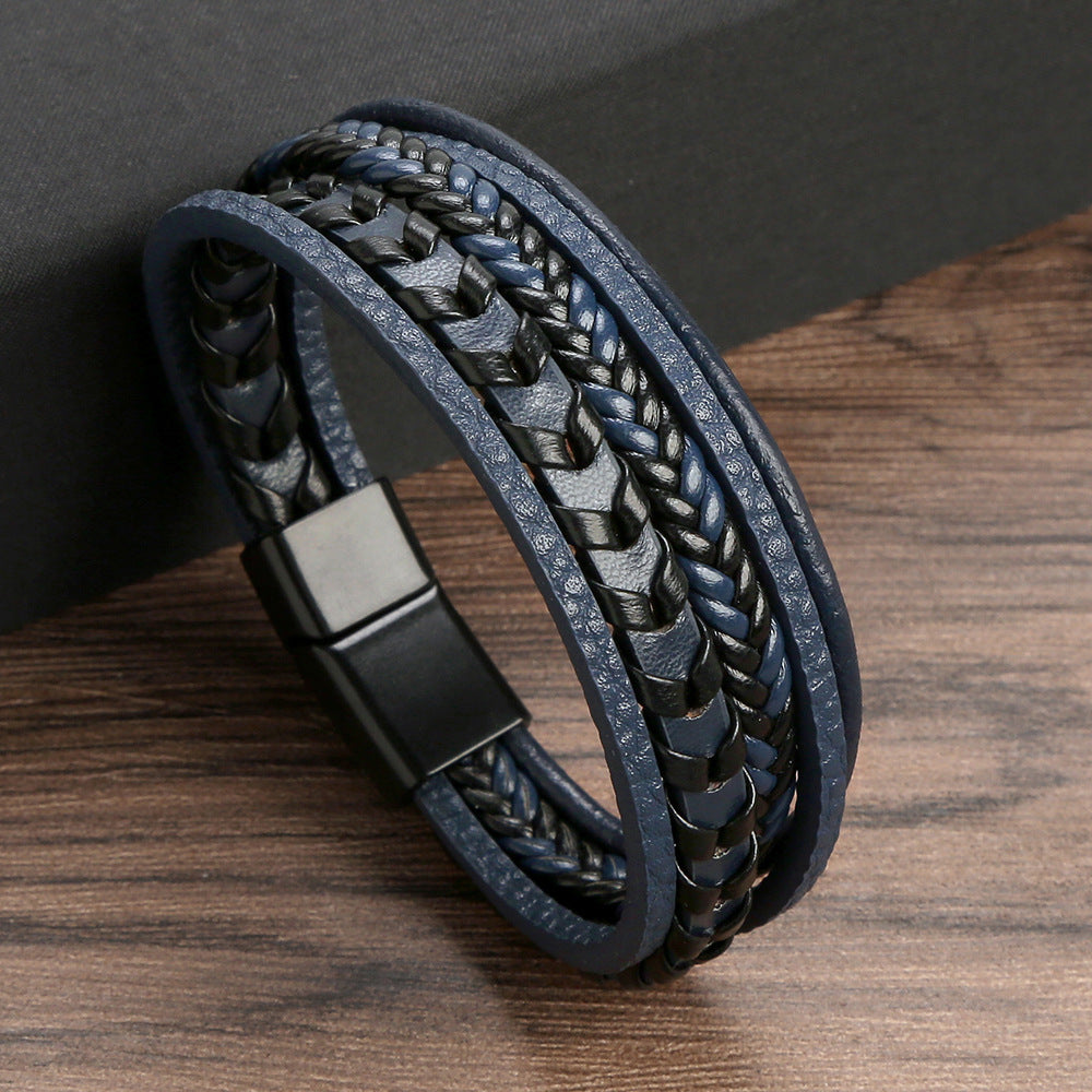 Lennart | Bracelet Black Brown Braided Layered Design
