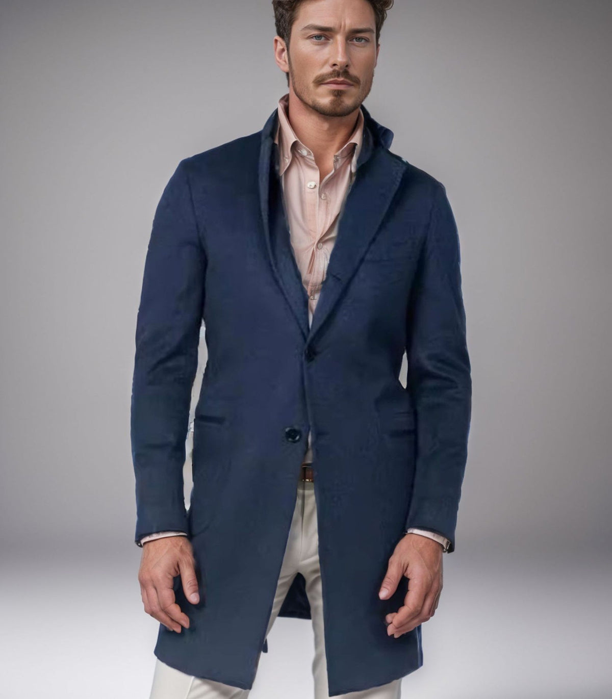 Grahame | Longline Coat with Notched Lapels