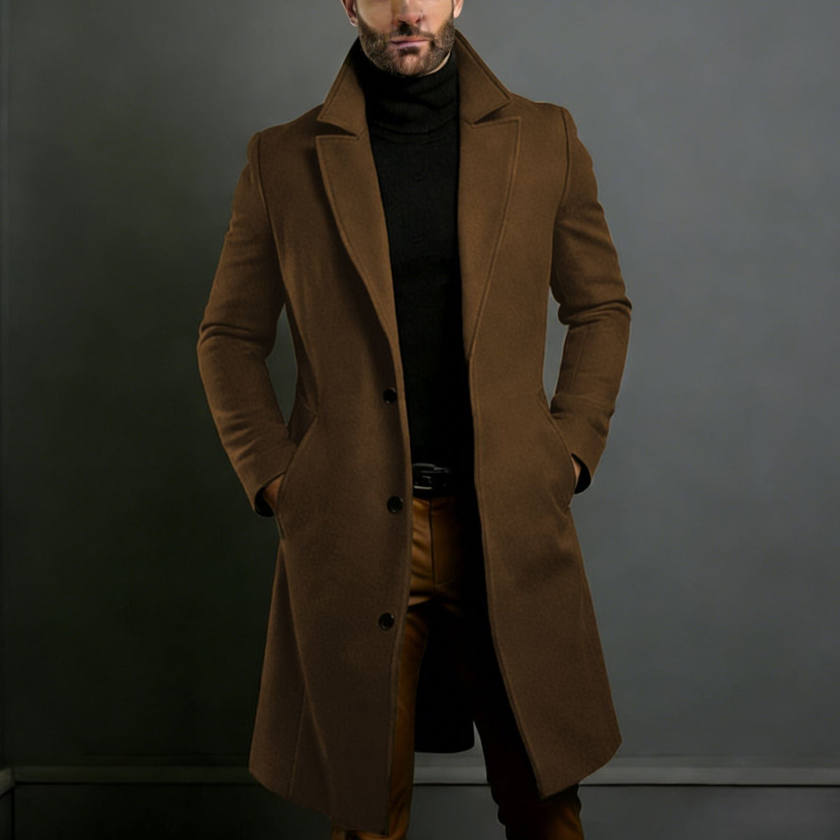 Grahame | Longline Coat with Notched Lapels