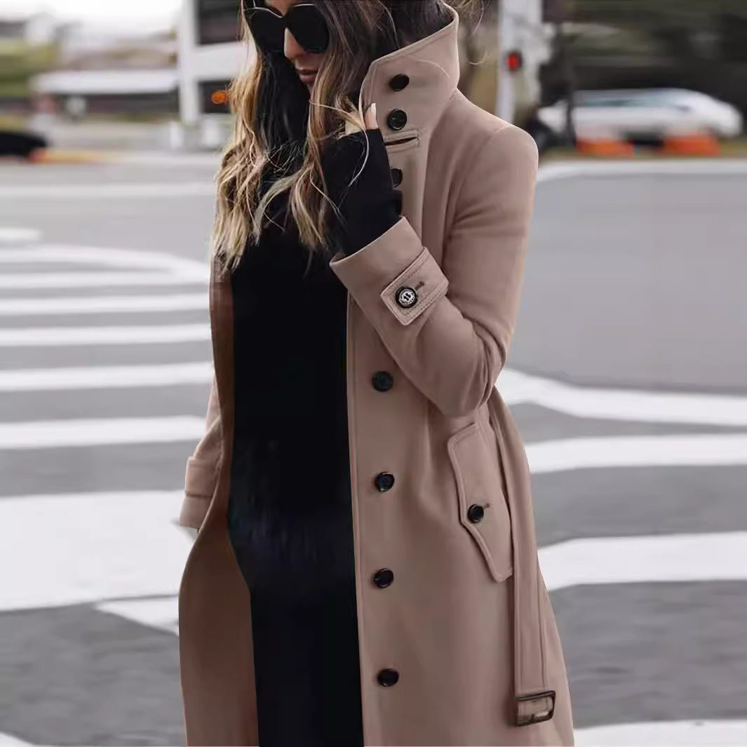 Loraana | Classic Wool Coat with Button Closure