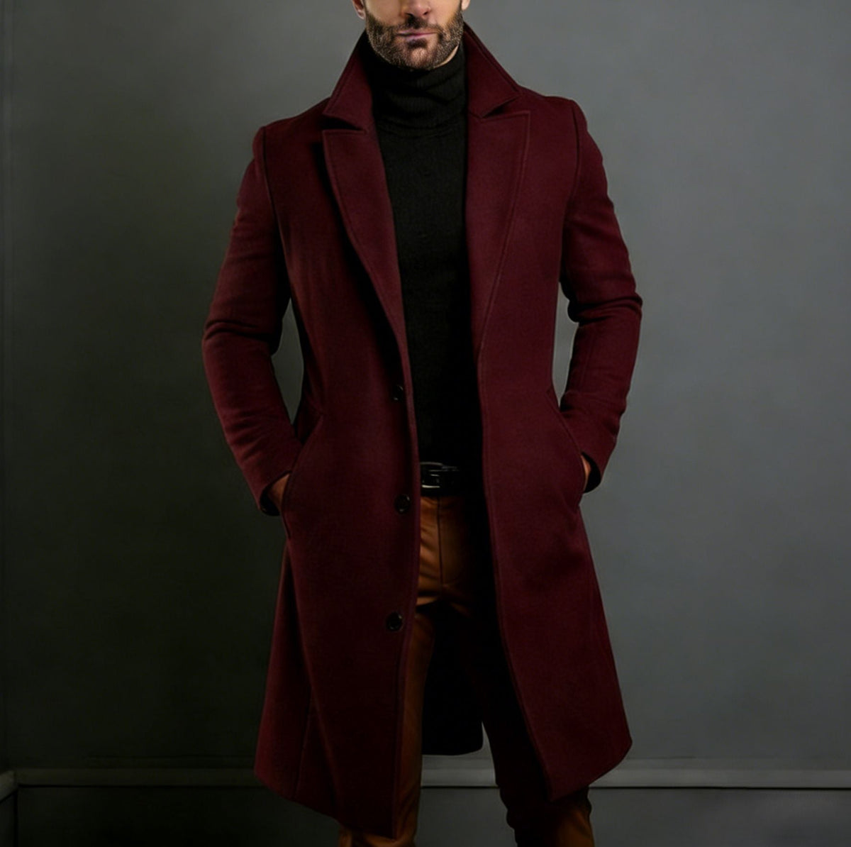 Grahame | Longline Coat with Notched Lapels