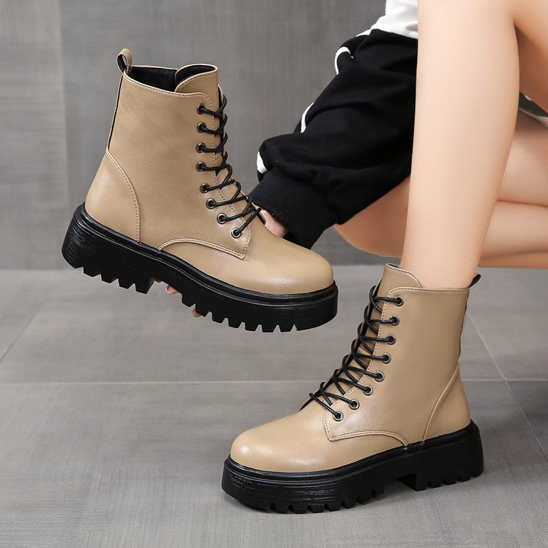 Angela | Ankle Boots with Laces and Lugged Soles