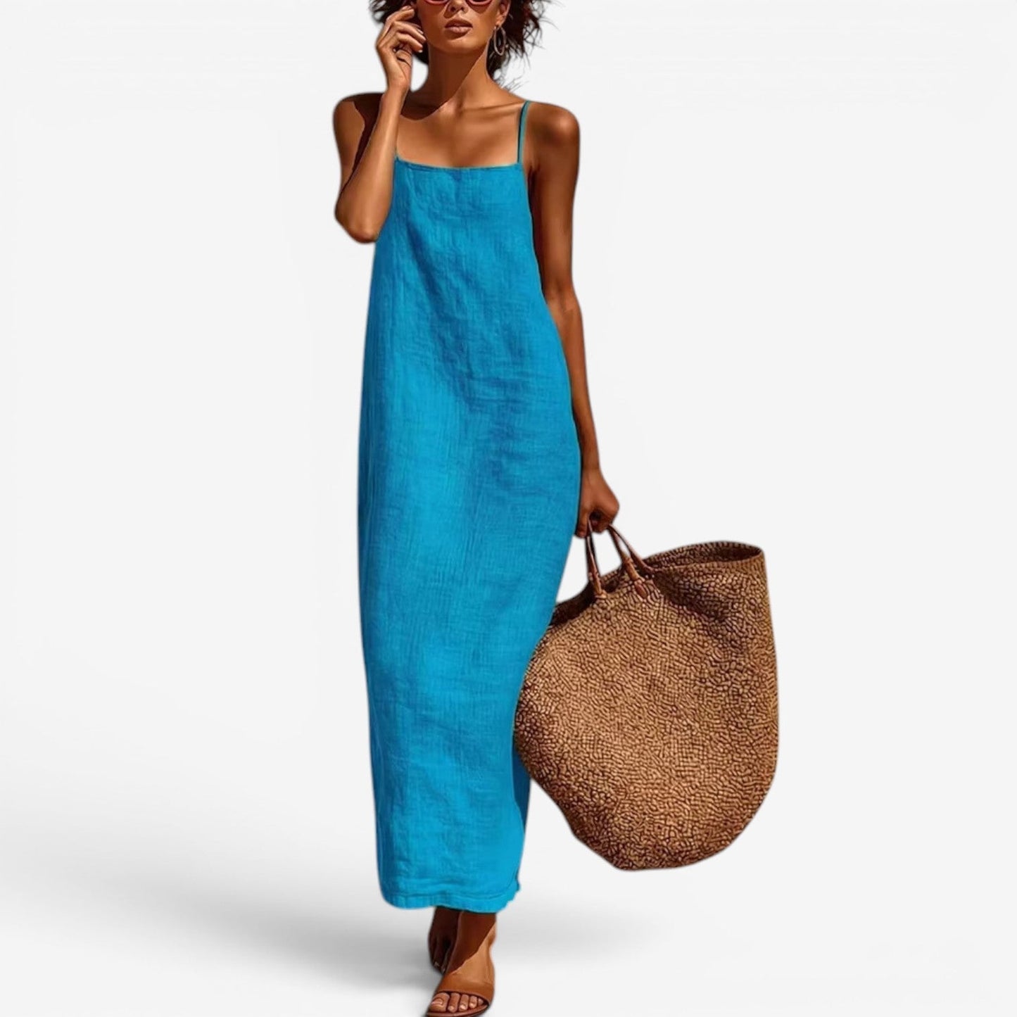Sadia | Sleeveless Straight Maxi Slip Dress