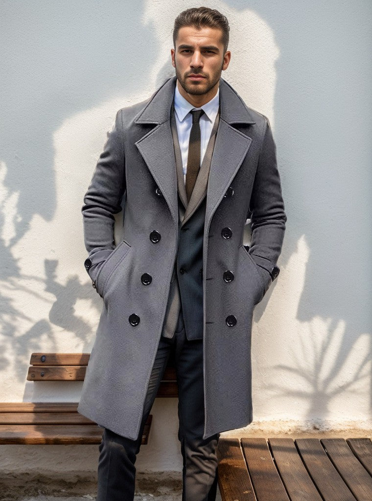 Grahame | Longline Coat with Notched Lapels