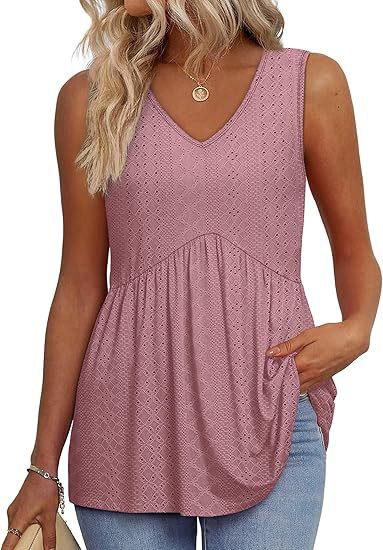 Katheryn | Sleeveless V-Neck Textured Peplum Top